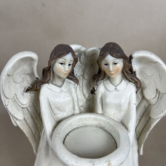 VTG Angels Inspirational Figurine Tealight CandleHolder 7" Guardian Angels Decor - Picture 2 of 9